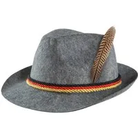 dressforfun Kostüm Grauer Trachtenhut mit Deutschlandfarben, Trachtenhut aus Filz
