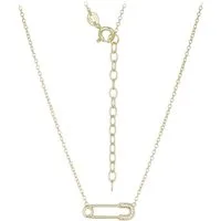 Cavill Silberkette Zirkon Collier 0,03 ct, 925er vergoldet, Sicherheitsnadel Anhänger (1-tlg)