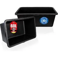 BigDean Mörtelkasten Mörtelwanne 60 L Eckig Miniteich Baueimer Made in Germany, (Set, 1-tlg., Mörtelwanne), Vielseitig, Speiswanne, Mörtelwanne, Zementwanne, Mini Teich.
