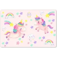 MuchoWow Platzset Einhorn - Regenbogen - Rosa - Mädchen - Kinder, (1-St), Kinder-Arbeitsunterlage Schreibtisch, Bastelmatte Kind, Zeichenmatte