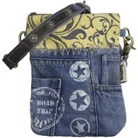 Sunsa Umhängetasche Damen Tasche aus Canvas & recycelte Jeans, Kleine Crossbody Bag