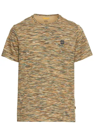 camel active - Kurzarmshirt mit geripptem Kragen agave green - Gr. - 3XL