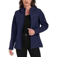 ATLASLAVA Softshelljacke Damen Wasserdichte Übergangsjacke Atmungsaktive Regenjacke Winddichte Jacke Gefüttert Kapuze für Outdoor Wandern