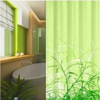 LikeKa Duschvorhang Badevorhang grün Wasserdicht Textil Stoff Waschbar Anti-schimmel Breite 120 cm