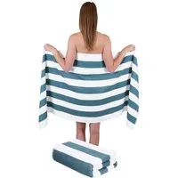 Betz Saunatuch 2 Stück Badetücher XXL Berlin mit Streifen Größe 70 x 180 cm, 100% Baumwolle (Set)