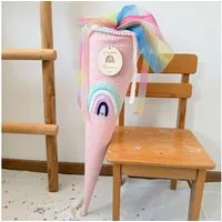 LittleANTunique Schultüte SCHULTÜTE ZUCKERTÜTE ROSA GLITZER RAINBOW, Mit Namen personalisierbar