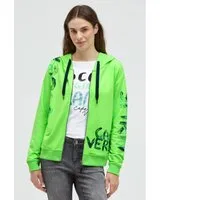 SOCCX Kapuzensweatjacke mit Print Artworks neon leaf mit Baumwolle