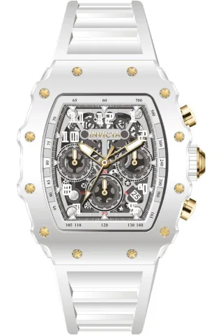Invicta Racing 69700 Herrenuhr - Quarzwerk - Acryl mit silbernem Zifferblatt - 43 mm