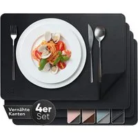 Loco Bird Platzset aus Kunstleder, 4er Set Zweifarbig, 43x30cm Lederoptik -, abwischbare Platzdeckchen Kunstleder