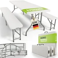 Juskys Bierzeltgarnitur Bayreuth, (3-tlg), pflegeleicht, ideal im Garten oder beim Camping