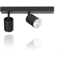Nettlife Deckenstrahler Deckenstrahler GU10 Rechteckig 2flammig Schwarz, 350° Schwenkbar, LED wechselbar, Wohnzimmer Schlafzimmer Küche Flur