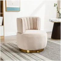 BlingBin Stuhl 360° Drehstuhl Polsterstuhl Runder Relaxsessel (Barrel Stühle, 1 St), Wohnzimmerstuhl, Eimerstuhl, für Wohnzimmer Schlafzimmer Arbeitszimmer