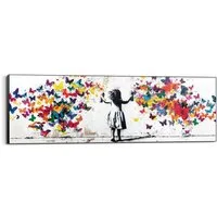Reinders! Wandbild Wolke von Schmetterlingen, Kinderzimmer - Mädchen - Mehrfarbig - MDF - Street Art - 156x52 cm