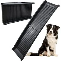 Petigi Hunderampe Hunderampe Kunststoff 154 cm klappbar Hund Einstieghilfe Hundetreppe