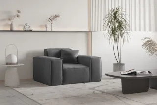 Sessel Designersessel CELES PREMIUM in Stoff Opera Velvet Dunkelgrau