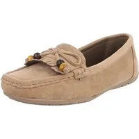 Ital-Design Bequemer Slipper mit Schleife für Damen, ideal für Freizeit Slipper (91554444) Flach Mokassins in Hellbraun