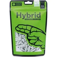 Hybrid Supreme Filters Aktivkohlefilter Aktivkohlefilter, Slim 6,4mm, Weiß, Premium Filter Tips, Hybrid Supreme Filters
