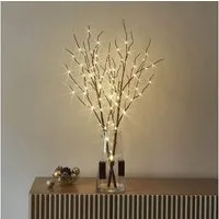 Kunstzweig LED-Leuchtzweig Lichterzweige Batteriebetrieben 50/100LED Lichterkette, Jibenhome, Höhe 70 cm, 70cm Warmweiß, DIY Dekoration für Vase, Zimmer, Weihnachten