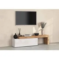 OTTO home Lowboard Chronos TV-Board, T-Schrank (1 St., Breite verstellbar von 180 bis 290 cm), Breite 240 cm TV-Board,Lowboard,1 Klappe und ein L-Förmiger Aufsatz