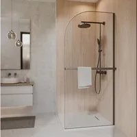 SCHÖNER WOHNEN-Kollektion Duschwand YUNA, Walk In mit Bogen 90 x 200 cm, Sicherheitsglas, (1 tlg), mit Handtuchhalter, Spritzschutz, Klar Hell