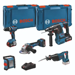 Bosch Combo Kit 18V-Set mit 5 Werkzeugen: GSB + GBH + GWS + GSA + GLI + 3 x Akku - 0615A5007S