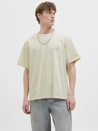 JACK&JONES - JORHYDRA PHOTO TEE SS CREW NECK antique white - Gr. - M