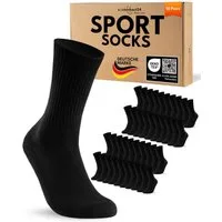 sockenkauf24 Sportsocken 10 Paar Tennissocken Damen & Herren Atmungsaktive Crew Socken (20-Paar) verstärkte Ferse & Fußspitze, gepolsterte Sohle, klimaregulierend