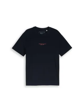 Denim Tom Tailor - Relaxed Fit T-Shirt mit Rückenprint sky captain blue - Gr. - S