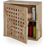 relaxdays Hängeschrank Schmaler Wandschrank aus Walnussholz