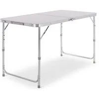 Raburg Campingtisch klappbar, Klapptisch 3-fach höhenverstellbar, Weiß, Lukas, Falttisch 120 x 60 cm, Koffertisch, Partytisch aus Alu