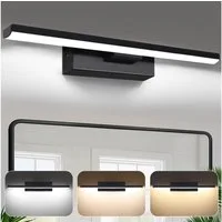 Jibenhome LED Wandleuchte Innen/Außen Aluminium-Wandleuchte 3 Farben Dimmbar, 330°Drehbare Eisen, 3 Farben Enstellbar, LED fest integriert, Modern LED Spiegelleuchte