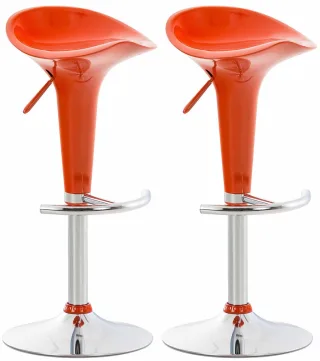 Barhocker Hocker 2er Set - Nr 120 - Kunstoff Orange