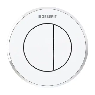 Geberit WC-Steuerung Typ 01 116055KJ1 pneumatisch, 2-Mengen-Spülung, Kunststoff, weiß/hochglanz-verchromt