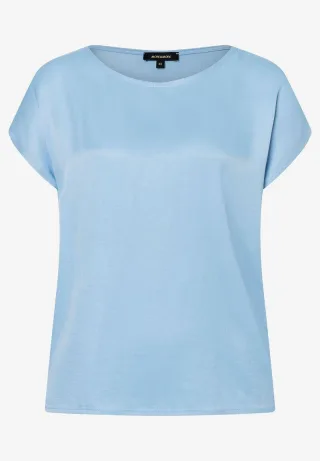 MORE & MORE - Shirt mit Satinfront blau - Gr. - 36