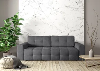Schlafsofa Designersofa Sofa 3-Sitzer ARIELLE in Stoff Perfect Harmony Grafit