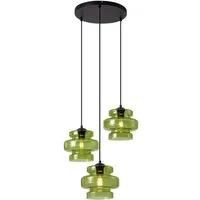 Qazqa Pendelleuchte Denise, ohne Leuchtmittel, Extra-Warmweiß, QAZQA Hängeleuchte, e27, Grün, Glas, Retro
