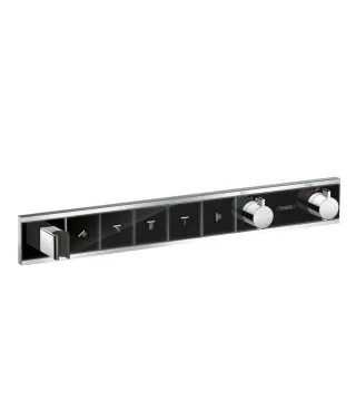 Hansgrohe Thermostat Unterputz RainSelect Fertigset 5 Verbraucher schwarz/chrom, 15358600 15358600