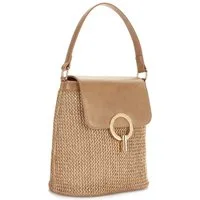 LASCANA Umhängetasche Schultertasche, Strandtasche, Tragetasche, Korbtasche, Crossbody Bag, Handtasche Damen zum Umhängen in modischer Bast-Optik VEGAN