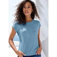 LASCANA Kurzarmshirt mit Lascana Herz Print Sommershirt aus luftigem Viskose-Stretch