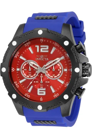 Invicta I-Force 34020 Herrenuhr - Quarzwerk - Edelstahl mit rotem Zifferblatt - 50 mm