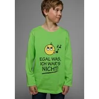 KIDSWORLD Langarmshirt EGAL WAS, ICH WAR'S NICHT! Langarm, Basic-Passform, peppiger Aufdruck, Rundhalsausschnitt