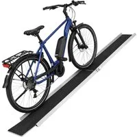 TRUTZHOLM Auffahrrampe Alu 150-270 cm verstellbar 50 kg Auffahrschiene Fahrrad E-Bike Mofa (1-St), Friktionsbeschichtete Oberfläche, Länge flexibel anpassbar