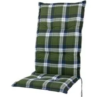 Sun Garden Hochlehnerauflage Hochlehner Prato 90922-205 grün-weiß kariert 120x54x7 cm Sun Garden, (1 St), Halteband verstellbar mit Bindebändern