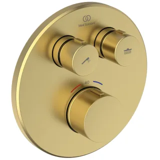 Ideal Standard Unterputz-Thermostat Ceratherm Navigo rund 2 Verbraucher, Brushed Gold, A8579A2 A8579A2