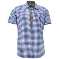 Orbis Textil GmbH & Co. KG Trachtenhemd Trachtenhemd - ADELMO - mittelblau, mittelrot