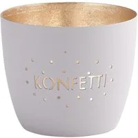 Giftcompany Windlicht Madras Windlicht M Konfetti pastellgrau/gold 8,5cm