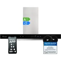 KKT KOLBE Wandhaube Dunstabzugshaube 60cm FLAT6006ED Dunstabzugshaube 60cm FLAT6006ED, Abzugshaube / Edelstahl / Schwarz / Glas / WIFI / 9 Stufen / LED
