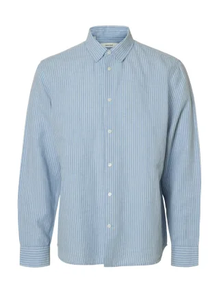 Selected - Leinenmix Hemd - Slhregclay blau - Gr. - XL