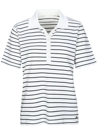 CLARINA - Ganzjahres NOS Poloshirt,1/2 A 100 WEISS-MARIN - Gr. - 38