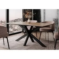 Home Collective Esstisch Tisch Küchentisch Esszimmertisch für 4-6 Personen 160x90 cm (Esszimmer Küche Wohnzimmer Esstisch), modernes Design mit Kreuzgestell aus Metall, 160x90 cm Wotan